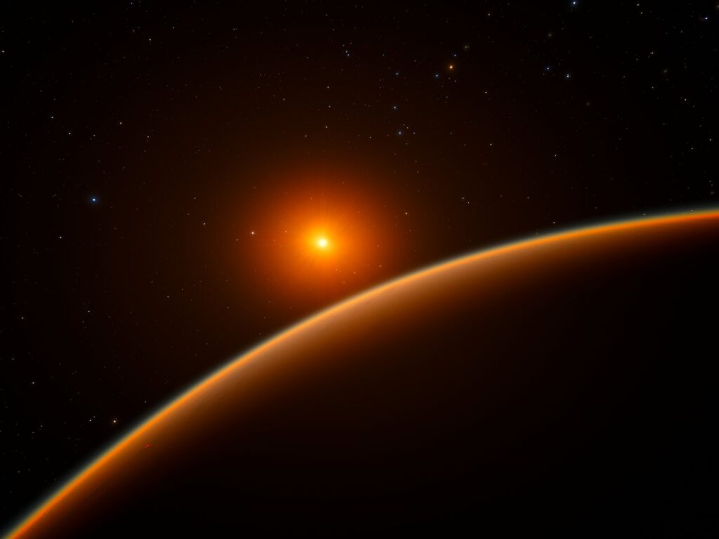 This artist’s impression shows the exoplanet LHS 1140b.