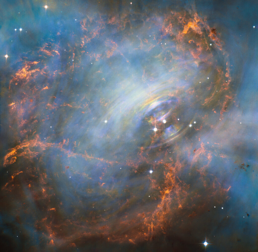 Central neutron star at the heart of the Crab Nebula.